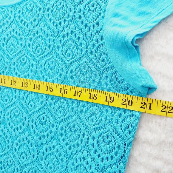 T-Shirt Size PXL Aqua Lace Whimsycore Light Academia Couquette Office Siren Y2K - Picture 7 of 11